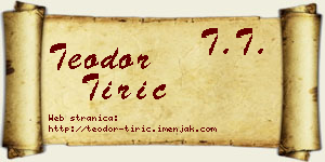 Teodor Tirić vizit kartica
